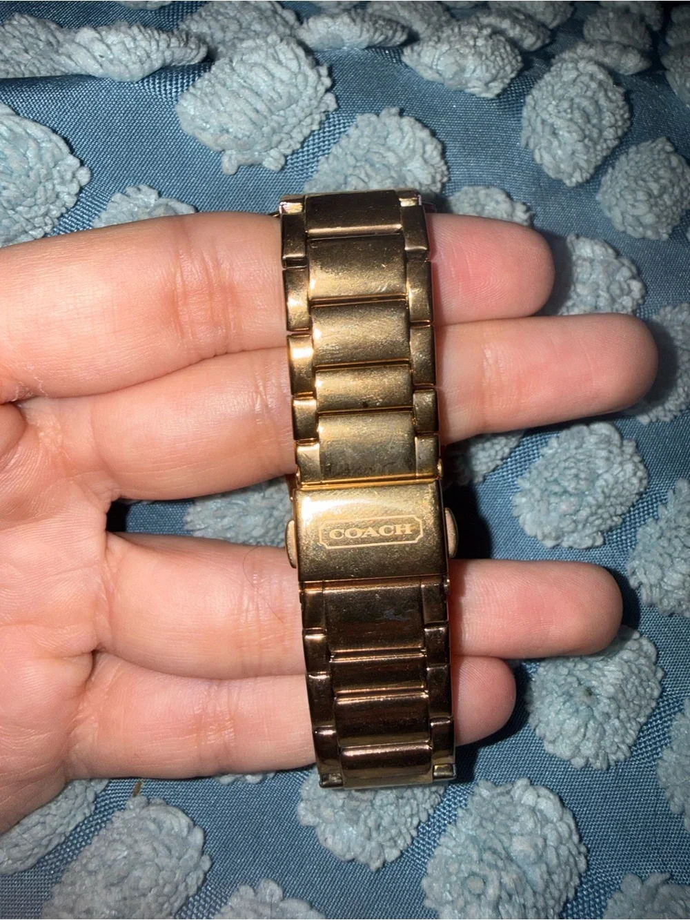Coach Rose Gold Signature Pattern Bracelet Watch